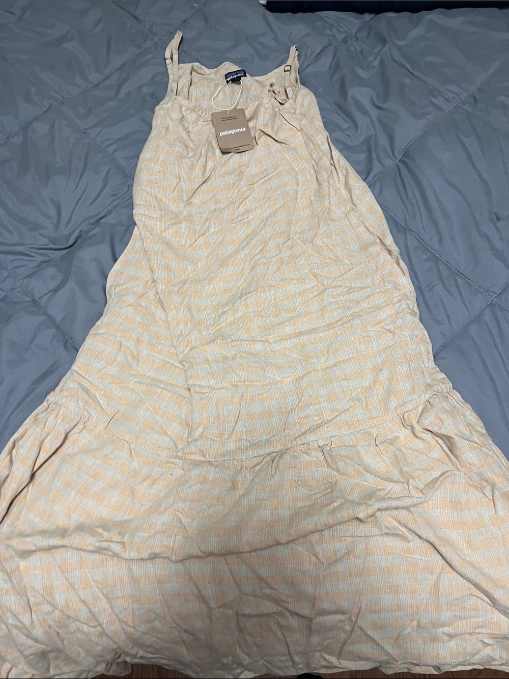 Patagonia garden island tiered dress mini actions whispy green